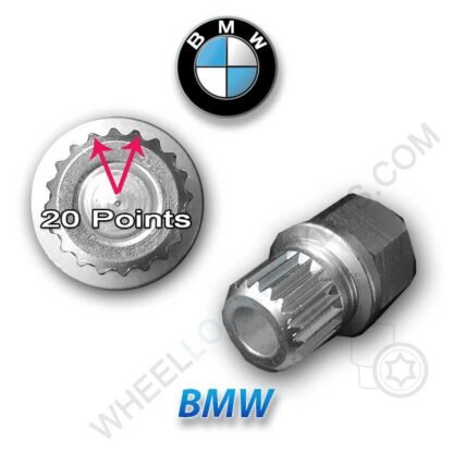 BMW Wheel Locking Key Nut Set – Master Security Bolt, 17mm, Matching Service