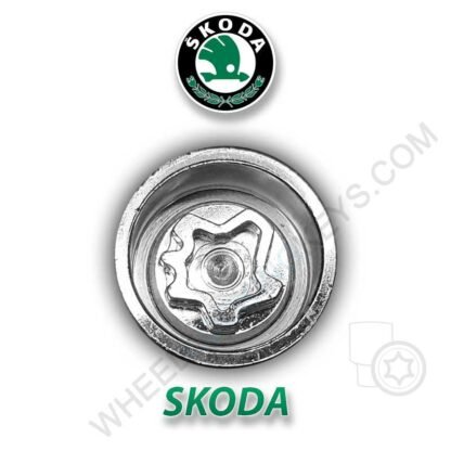 Skoda Locking Wheel Nut Master Key Remover – H Code 768 – 17mm – Stainless Steel, Made In UK