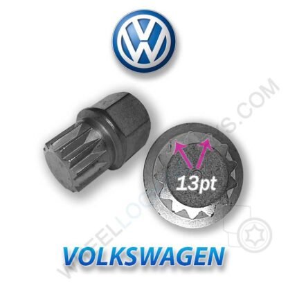 VW - Volkswagen Wheel Locking Nut Key ABC 2 - 13 Splines / 13 Points