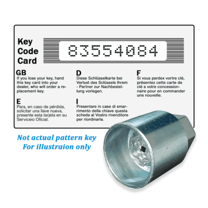 Wheel Locking Wheel Nut Key for Ford - Key Code 83554084