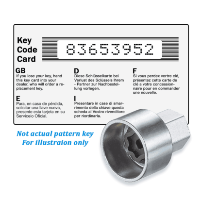 Wheel Locking Wheel Nut Key for Ford - Key Code 83653952
