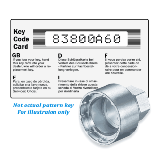 Wheel Locking Wheel Nut Key for Ford - Key Code 83800A608