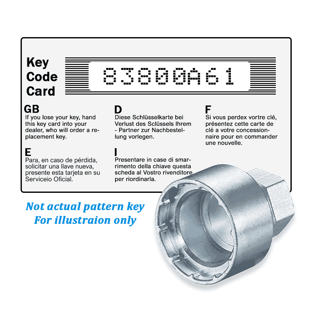 Wheel Locking Wheel Nut Key for Ford – Key Code 83800A617 – Wheel