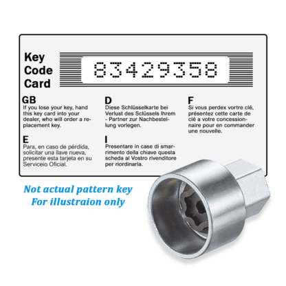 Wheel Locking Wheel Nut Key for Lexus - Key Code 83429358