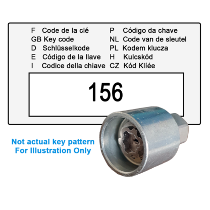 Wheel Locking Wheel Nut Key for Renault - Key Code 156 / S