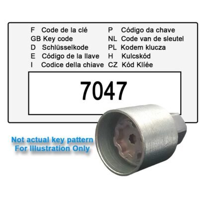 Wheel Locking Wheel Nut Key for Suzuki - Key Code 7047 / G