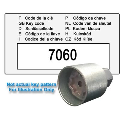 Wheel Locking Wheel Nut Key for Suzuki - Key Code 7060 / Z