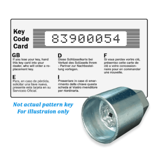 Wheel Locking Wheel Nut Key for Toyota - Key Code 83900054