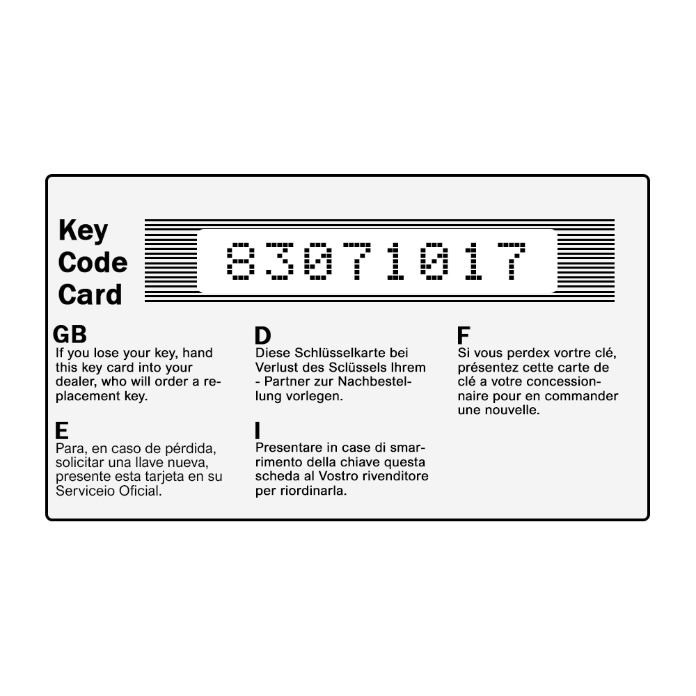 Locking Wheel Nut Key 83071017 – Wheel Locking Keys
