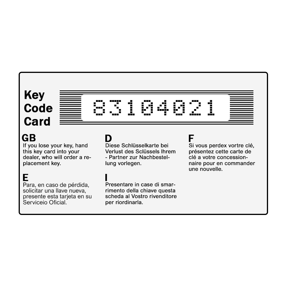 Locking Wheel Nut Key 83104021 – Wheel Locking Keys