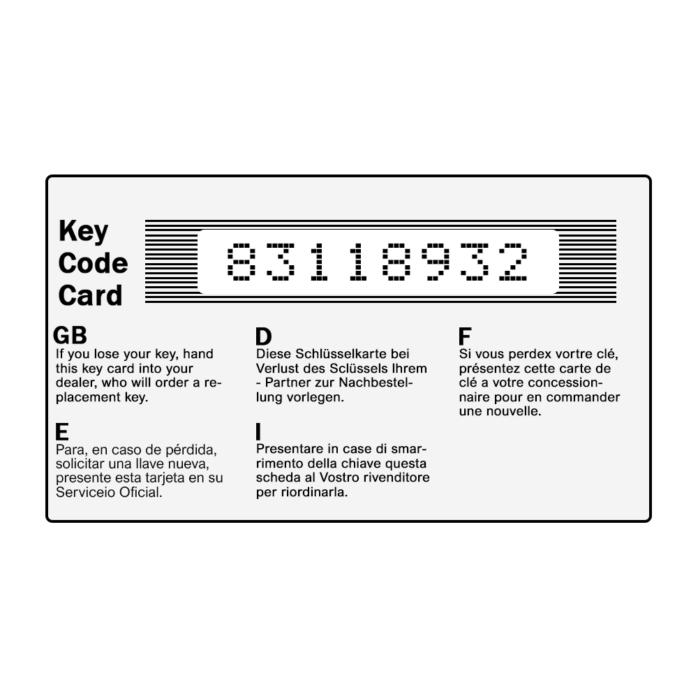 Lock Key 819 Locking Wheel Nut Key 83118932 – Wheel Locking Keys