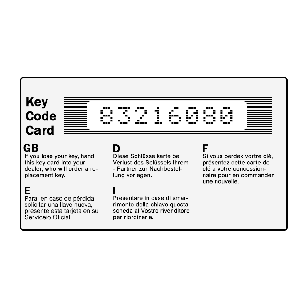Locking Wheel Nut Key 83216080 – Wheel Locking Keys