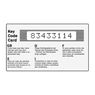 Locking Wheel Nut Key 83433114 – Wheel Locking Keys