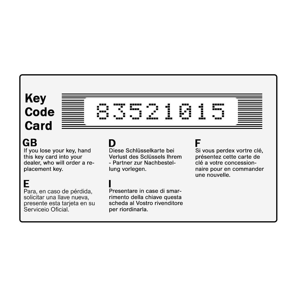 Locking Wheel Nut Key 83521015 – Wheel Locking Keys