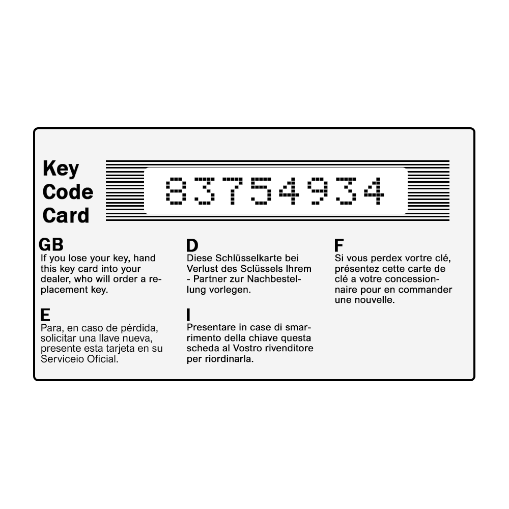 Locking Wheel Nut Key 83754934 – Wheel Locking Keys