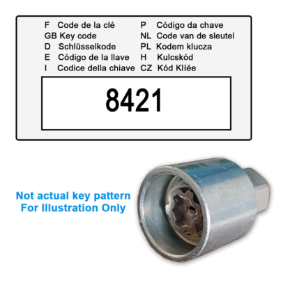 Chrysler Locking Wheel Nut Key for Code 8421 / A