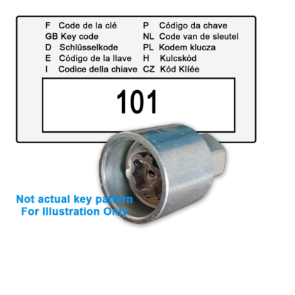 Dacia Locking Wheel Nut Key for Code 101 / A