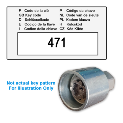 Hyundai Locking Wheel Nut Key 471 / J