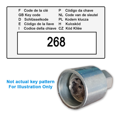 Jeep Locking Wheel Nut Key 268 / H