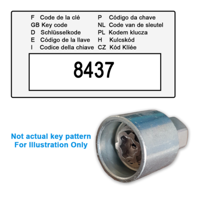 Jeep Locking Wheel Nut Key 8437 / T