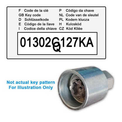 Kia Locking Wheel Nut Key 01302G127KAQ / R