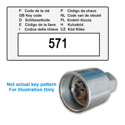 Kia Locking Wheel Nut Key 571 / L