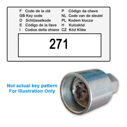 RAM Locking Wheel Nut Key for Code 271 / M