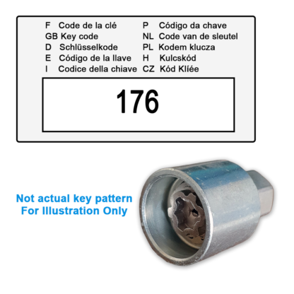 Smart Locking Wheel Nut Key for Code 176 / S