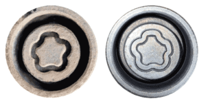 Spare wheel locking key mirror image comparison