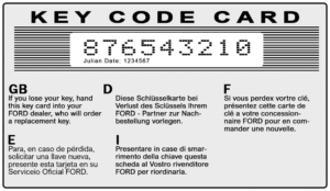 Spare wheel locking key code example