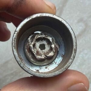 Damaged locking wheel nut