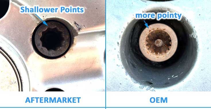 BMW X5 50i Spline type locking wheel nut key example