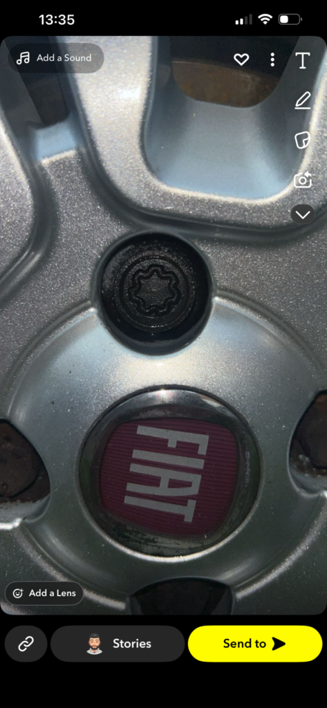 Fiat Punto wheel lock key code