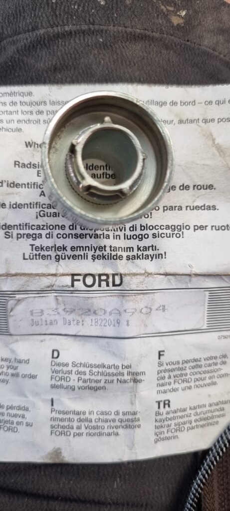 Ford Activa wheel locking nut key replacement