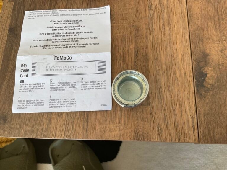 Ford Ranger wheel locking nut key replacement
