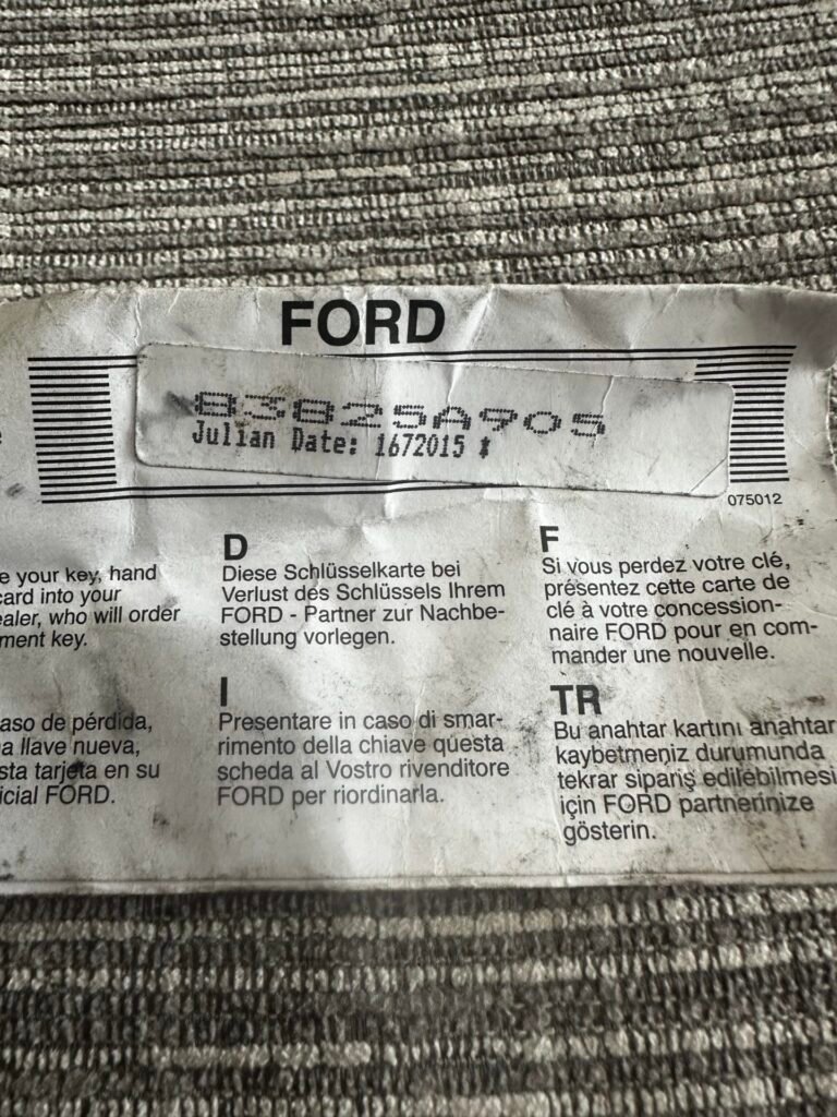 Ford Transit custom lug nut key