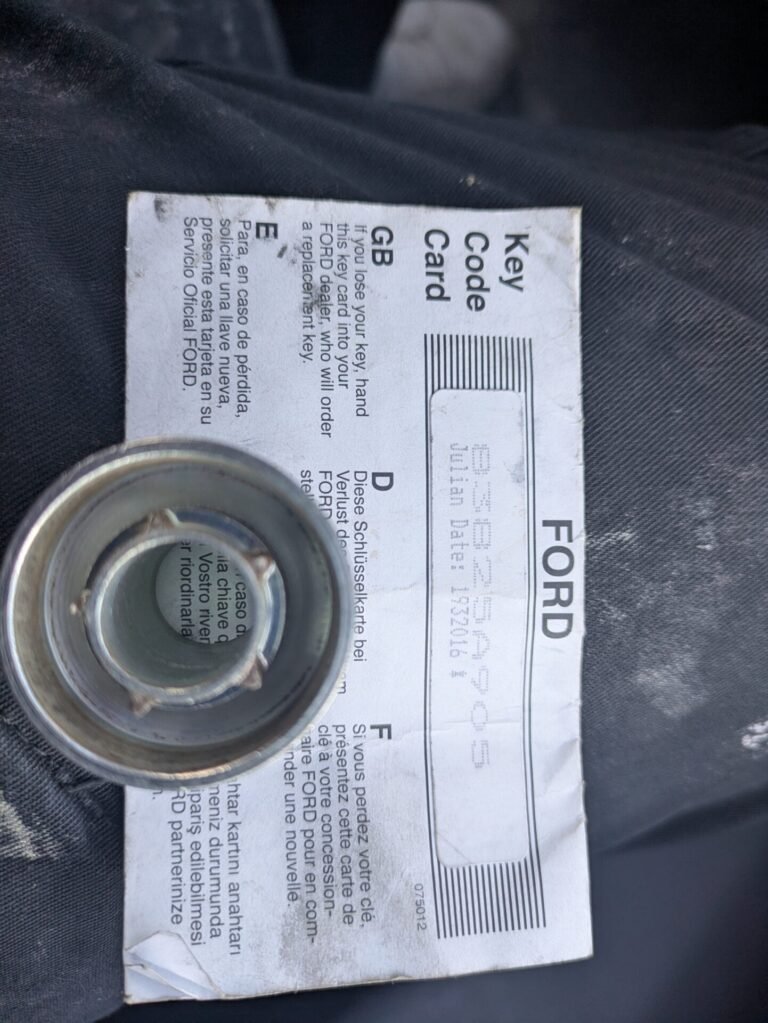 Ford Transit Custom wheel lock key code
