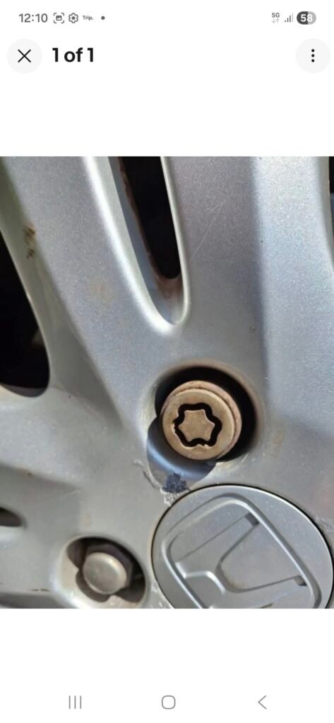 Honda Jazz locking wheel nut