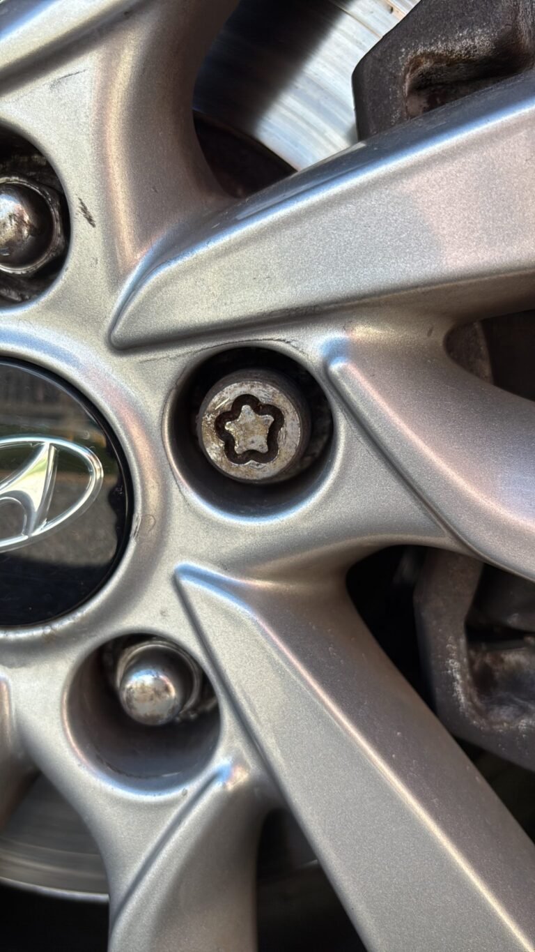 Hyundai Tucson wheel locking nut key replacement