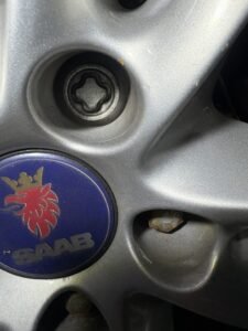 Saab 9-3 wheel locking nut key replacement