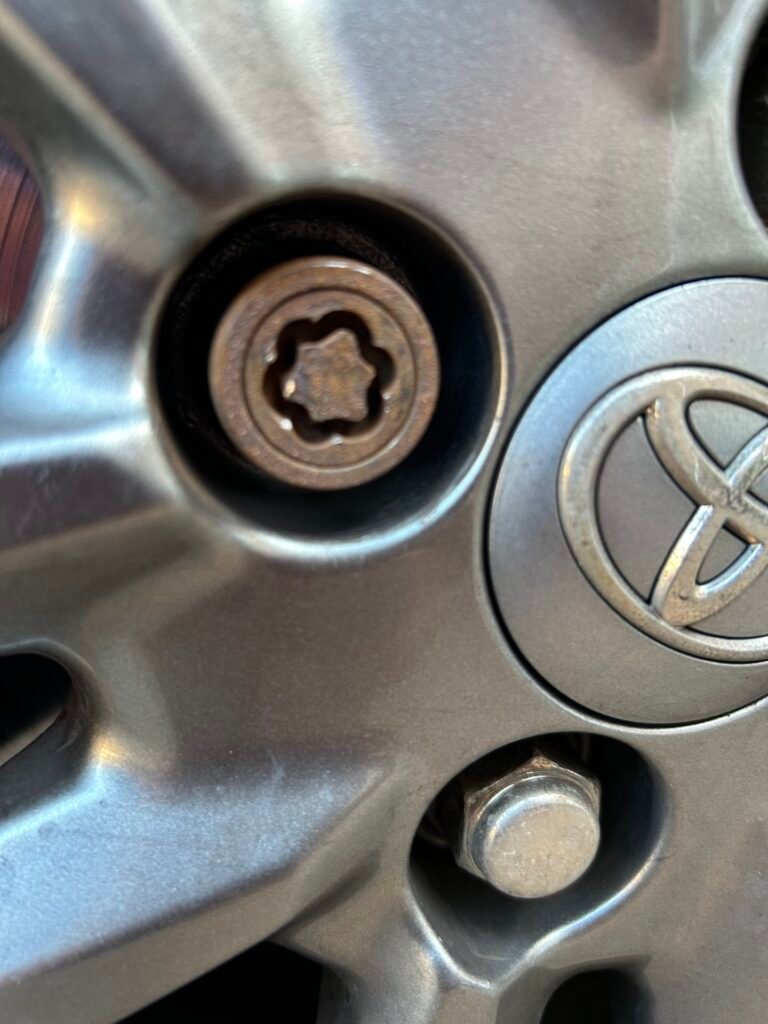 Toyota Yaris wheel locking nut key replacement