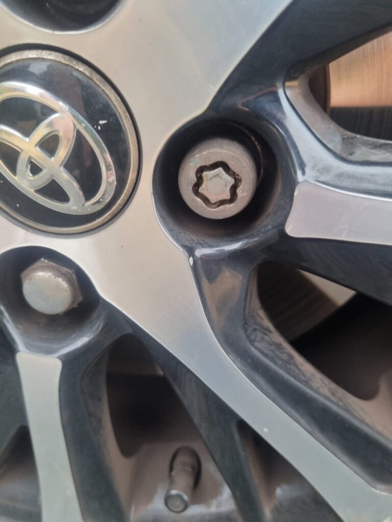 Toyota Yaris wheel locking nut key replacement