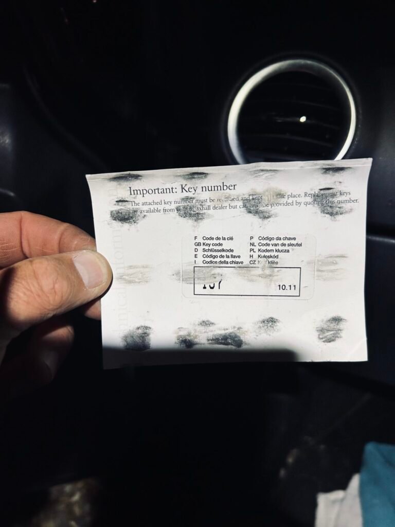 Vauxhall Corsa wheel locking nut key replacement