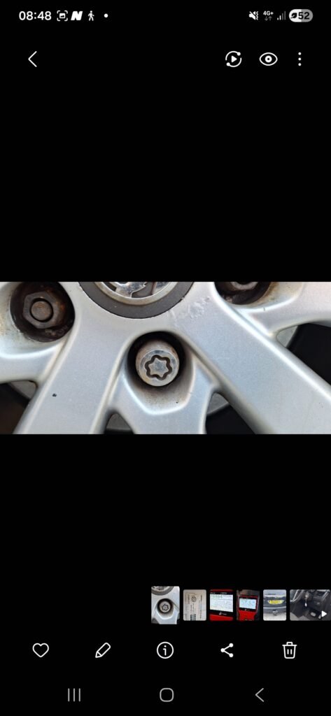 Vauxhall Zafira tourer wheel locking nut key replacement