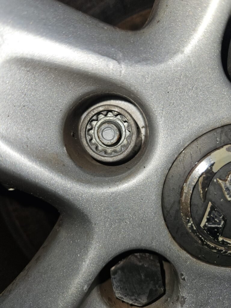 Vauxhall Astra 2010 locking wheel nut key