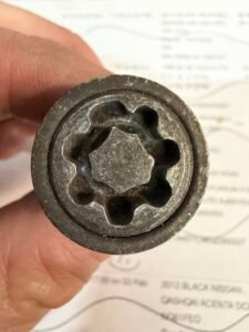 Volkswagen Golf R lug nut key